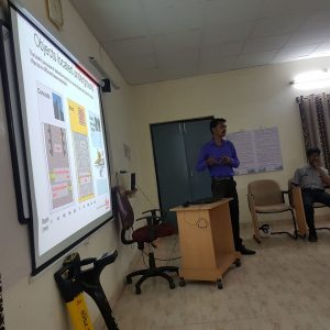 Representative from Leica Geo Systems demonstrating the Digicat 750i through PPT at ORIENT CEMENT, Mancherial, Telangana