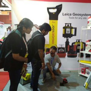 Our executive demonstrating Laser Distance Meter to visitors at CAI Expo, 2018.